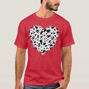 Cute Cow Print Heart Farmer Cow Lovers  T-Shirt