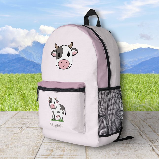 Cute Cow  Printed Backpack (Cute Cow Backpack)