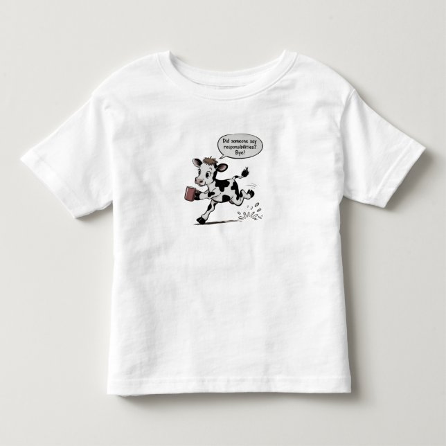 Cute Cow Responsibility Toddler tShirt (Front)