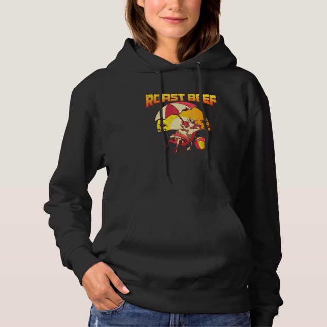 Cute Cow Roast Beef On The Beach Vacation Vacay Hu Hoodie (Front)