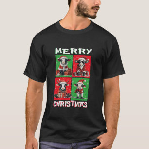 Cute Cow Santa Animals Lover Merry Christmas Tree T-Shirt