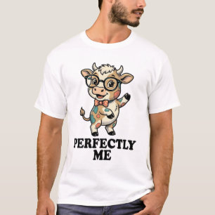 Cute Cow Shirt With Glasses Perfect Vibes