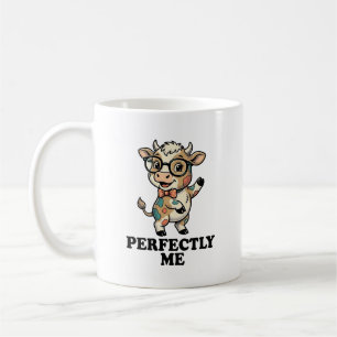 Cute Cow Shirt With Glasses Perfect Vibes Coffee Mug