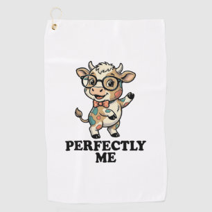 Cute Cow Shirt With Glasses Perfect Vibes Golf Towel