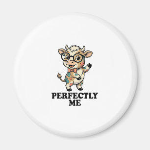 Cute Cow Shirt With Glasses Perfect Vibes Magnet