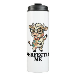 Cute Cow Shirt With Glasses Perfect Vibes Thermal Tumbler