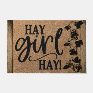 Cute Cow Sign, Hay Girl Hay Farmhouse Doormat