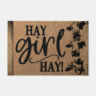 Cute Cow Sign, Hay Girl Hay Farmhouse Doormat