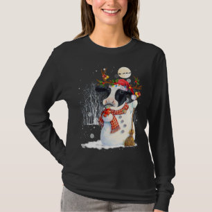 Cute Cow Snowcow Christmas Cow Snowman Winter Xmas T-Shirt