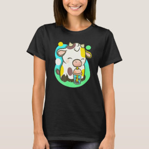 Cute Cow Tea Bubble Tea  Cow T-Shirt