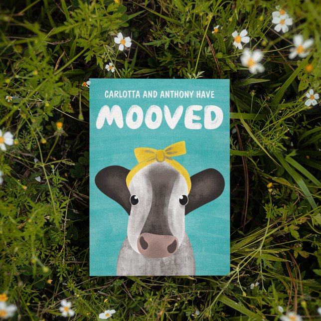 Cute Cow Themed Moving Change of Address Announcement (Creator Uploaded)