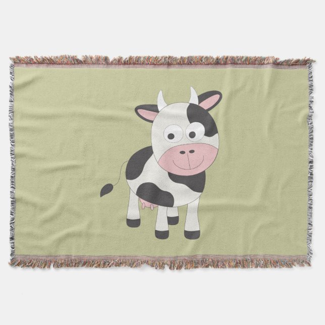 Cute cow throw blanket (Front)