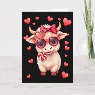 Cute Cow Valentine Heart Sungles Card