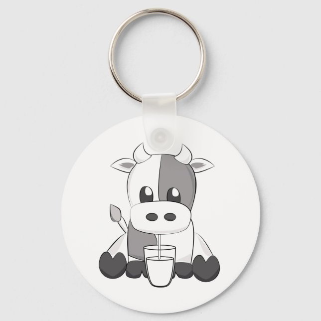 Cute cow - Vaquinha fofa Key Ring (Front)