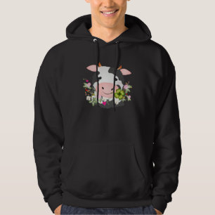 Cute cow with c leaf for farm fans  1 hoodie
