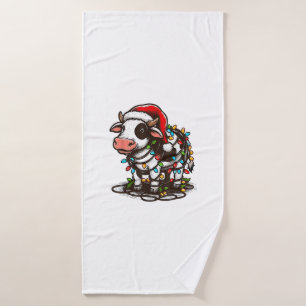 Cute Cow Xmas Kids Teen Girl Boy Bath Towel