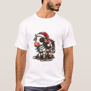 Cute Cow Xmas Kids Teen Girl Boy T-Shirt