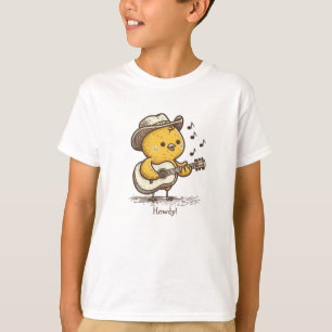 Cute Cowboy Baby Chick with Guitar Personalized T-Shirt