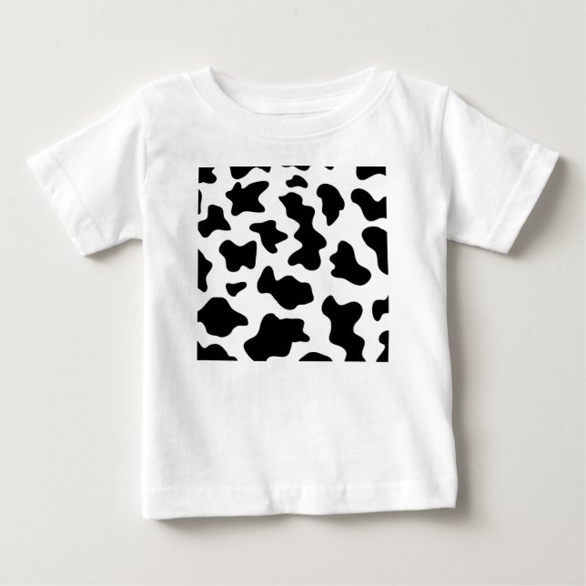 cute cowboy black and white farm cow print baby T-Shirt (Front)