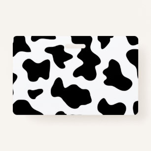 cute cowboy black and white farm cow print ID badge