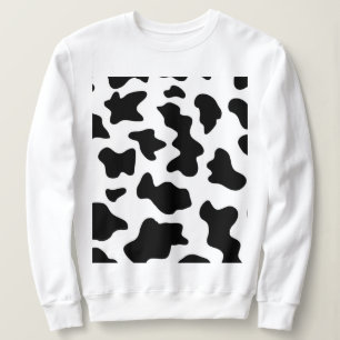 cute cowboy black and white farm cow print sweatshirt