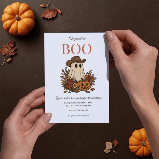 Cute Cowboy Ghost Halloween Party Invitation  (Creator Uploaded)