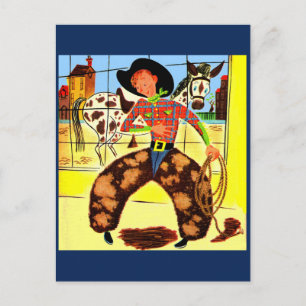 cute cowboy postcard