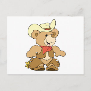 Cute Cowboy Rancher Bear Postcard
