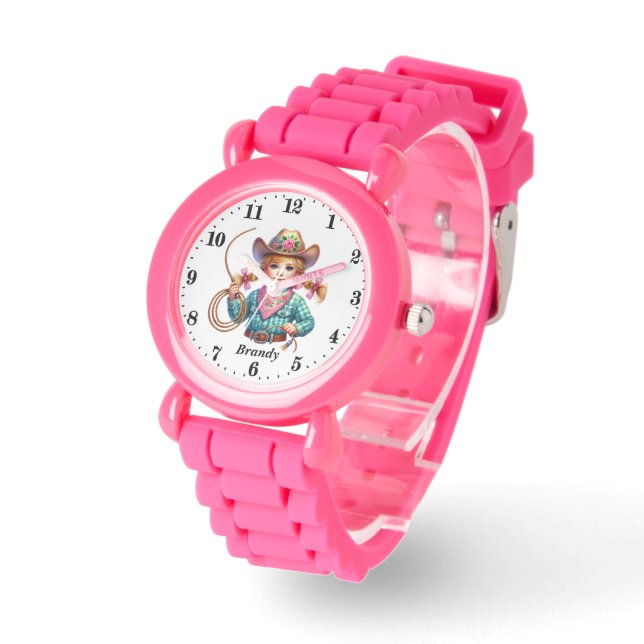 Cute cowgirl add name  watch (Angle)
