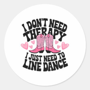 Cute Cowgirl Boots Country Line Dancing Ladies Wes Classic Round Sticker