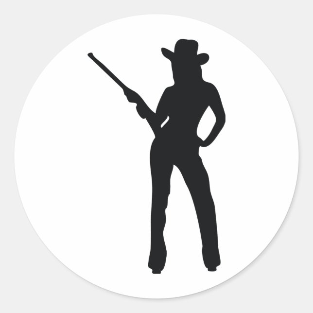 cute Cowgirl Classic Round Sticker (Front)