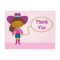 Cute cowgirl lasso girl's thank you postcard