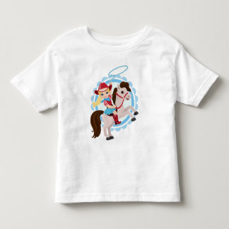Cute Cowgirl on Horse - Rodeo Blonde Toddler T-Shirt
