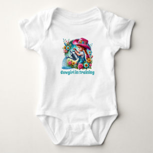 Cute cowgirl training customisable baby bodysuit