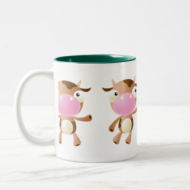 Cute Cows Two-Tone Coffee Mug (Left)