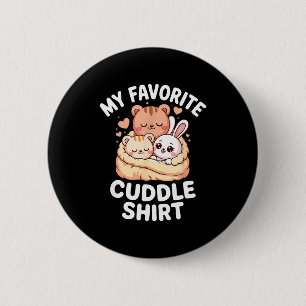 Cute cozy animals my favorite cuddle 6 cm round badge