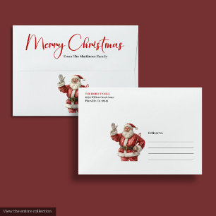 Cute Cozy Santa Claus Kids Festive Merry Christmas Envelope