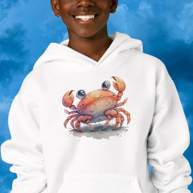 Cute Crab Boy's Pullover Hoodie (Creator Uploaded)