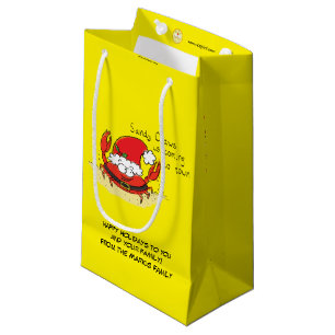 Cute Crab Christmas Funny Holiday Santa Cartoon Small Gift Bag