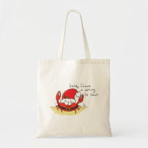 Cute Crab Christmas Funny Holiday Santa Cartoon Tote Bag
