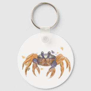 Cute crab drawing key ring
