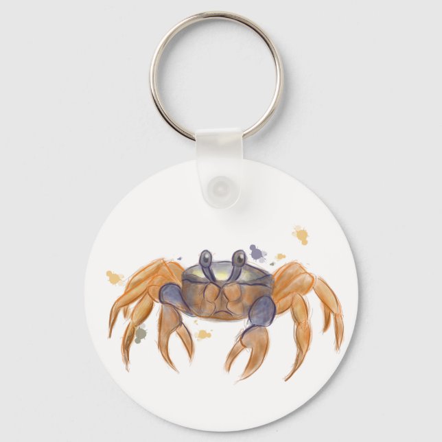 Cute crab drawing key ring (Front)