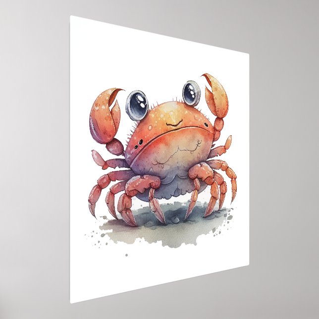 Cute Crab Foil Print (Laydown)