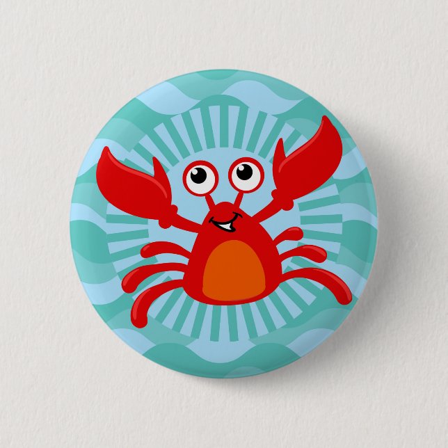 Cute Crab - Nautical Fish Ocean Sea 6 Cm Round Badge (Front)