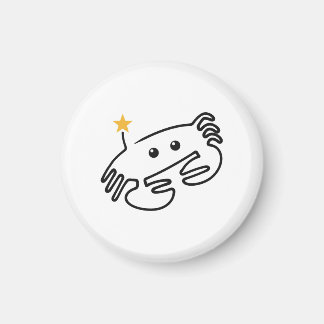 Cute Crab One Line Art with Red Heart Magnet