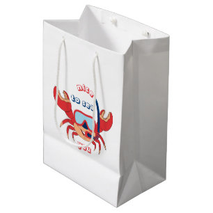Cute Crab Snorkel Cartoon Nice To Sea You Medium Gift Bag
