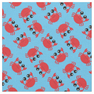 Cute Crabs Kids Beach Animals Fabric