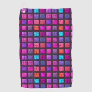 Cute Cracked Pink Mosaic Ceramic Tiles Pattern Golf Towel