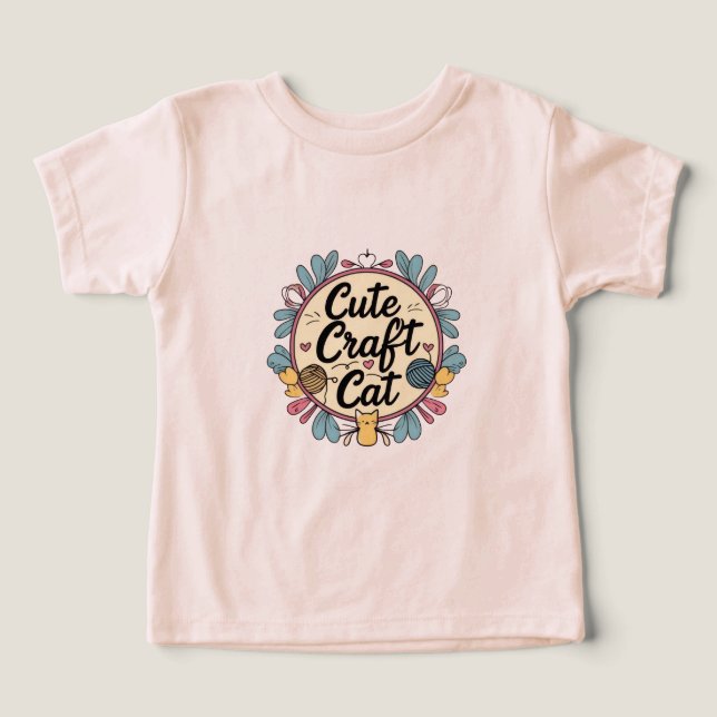  Cute Craft Cat T-Shirt (Design Front)