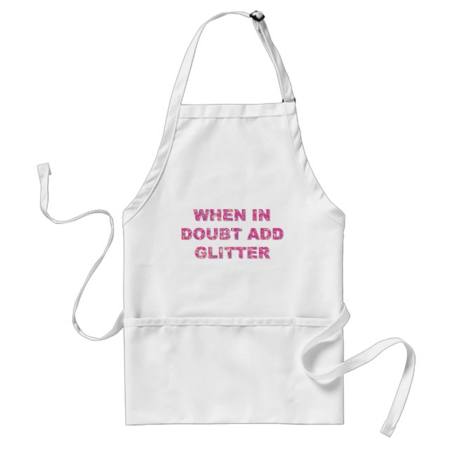 Cute Crafting Quote Pink Glitter Standard Apron (Front)
